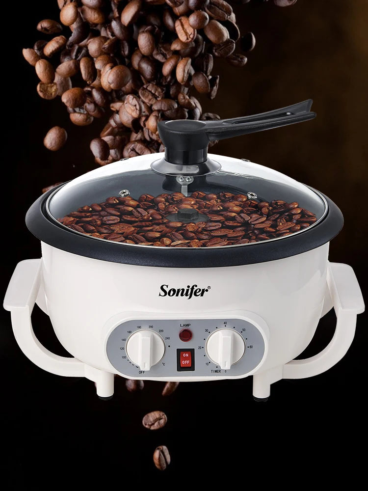 Electric Coffee Bean Roaster Coffee Baked Peanut Beans Baking Stove Popcorn Make Dryer Roasting Machine Grain Drying Sonifer