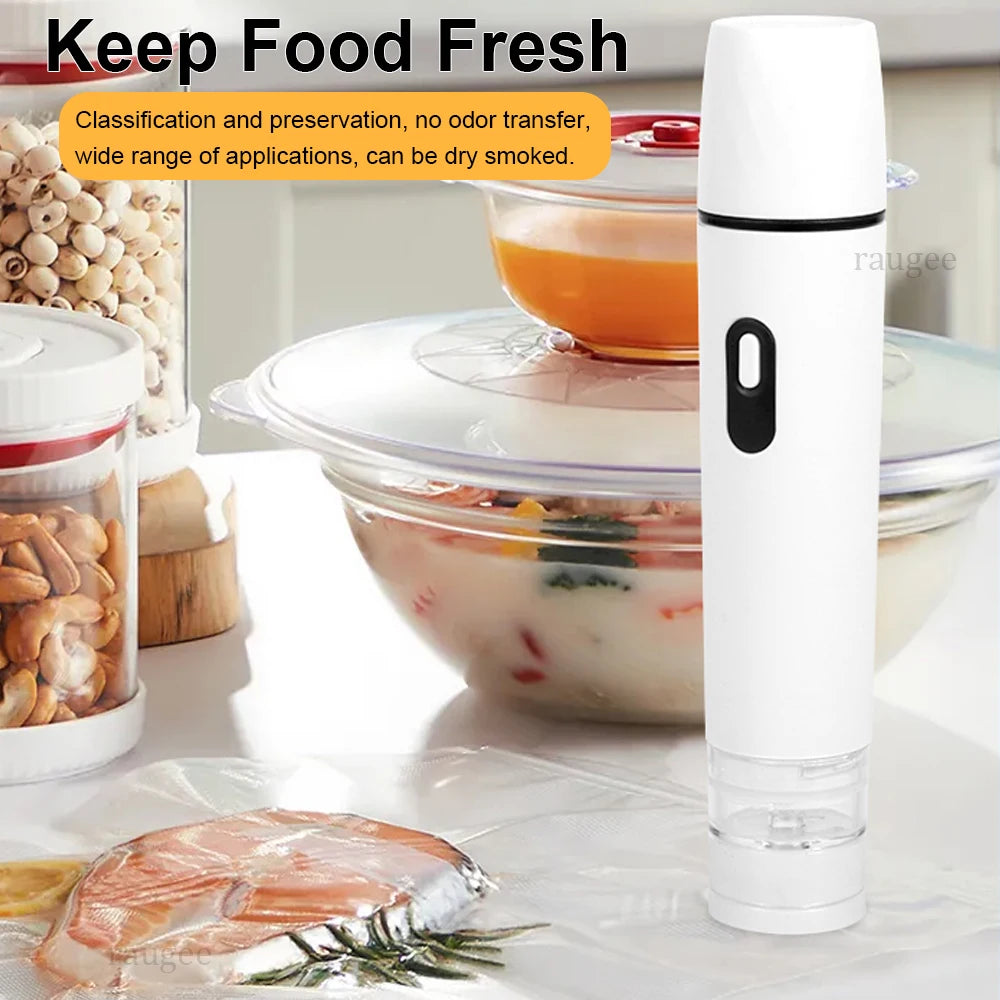 Air Vacuum Pump Automatic Food Sealing Air Pump USB Rechargeable Sealer Pump For Food Handheld Dry/wet Food Sealer Pump