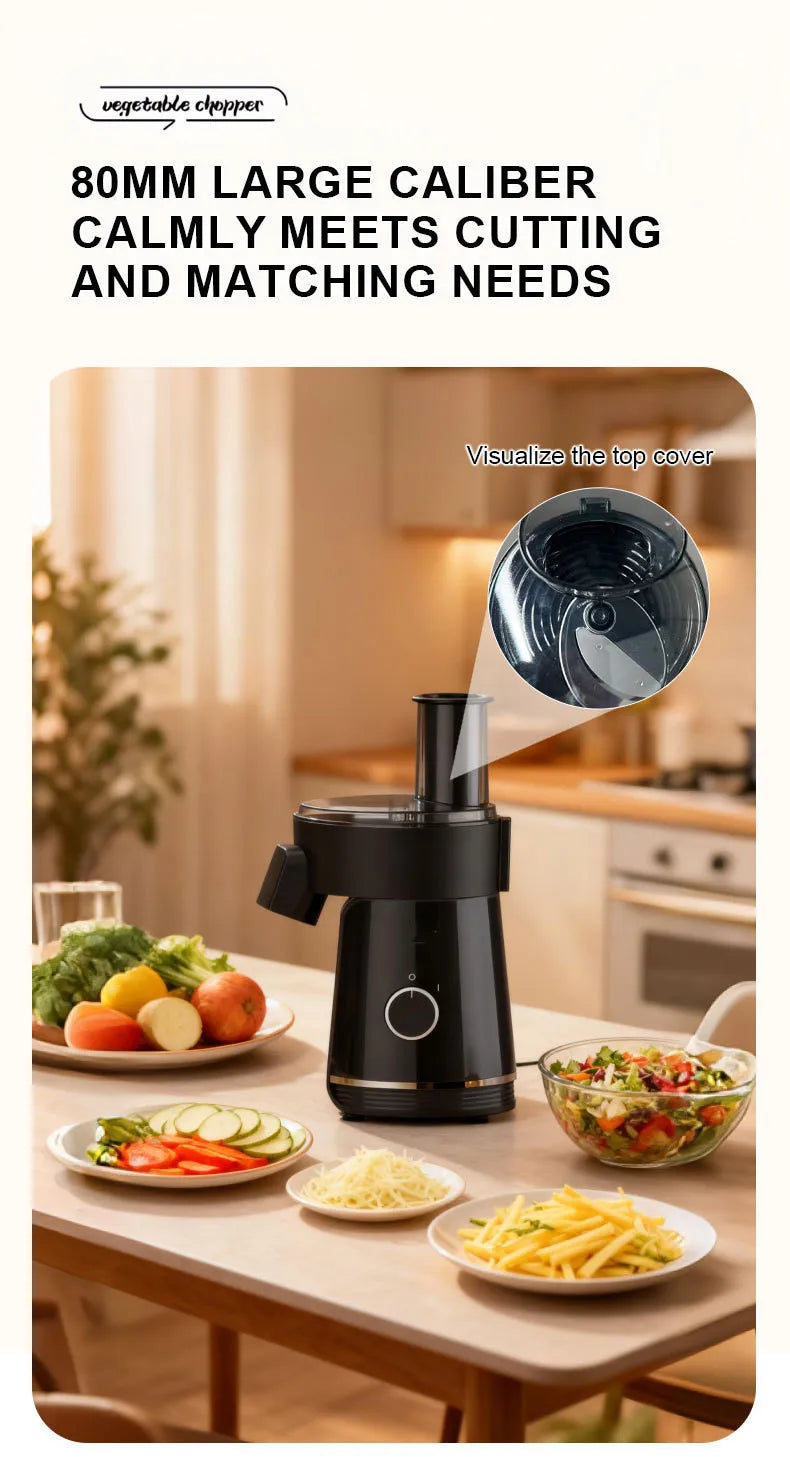 6-in-1 Electric Vegetable Chopper – 200W Multifunctional Food Processor for Slicing, Dicing  Compact & Easy Clean Home/Kitchen