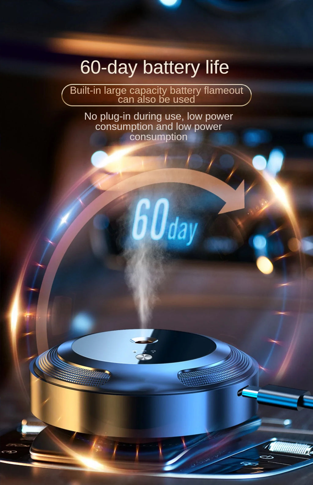 Car Air Freshener Air Purifier Smart Aroma Diffuser for Vehicle Essential Oils Diffuser Office Room Car Smell Distributor