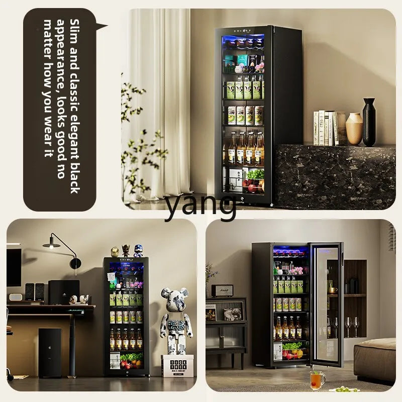 lCX household living room glass door fruit beverage tea fresh-keeping refrigerator