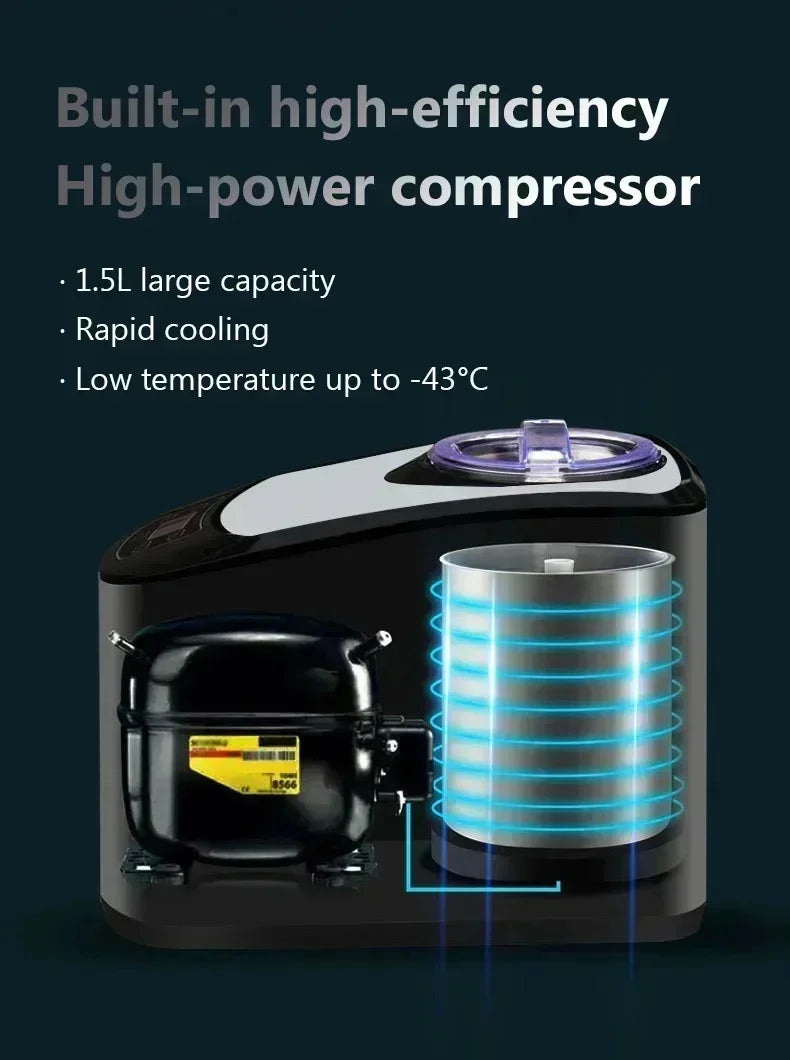 220V 140W Intelligent Automatic Commercial Ice Cream Maker Soft Hard Adjustable Thermostat Keep Cold Household Gelato Machine