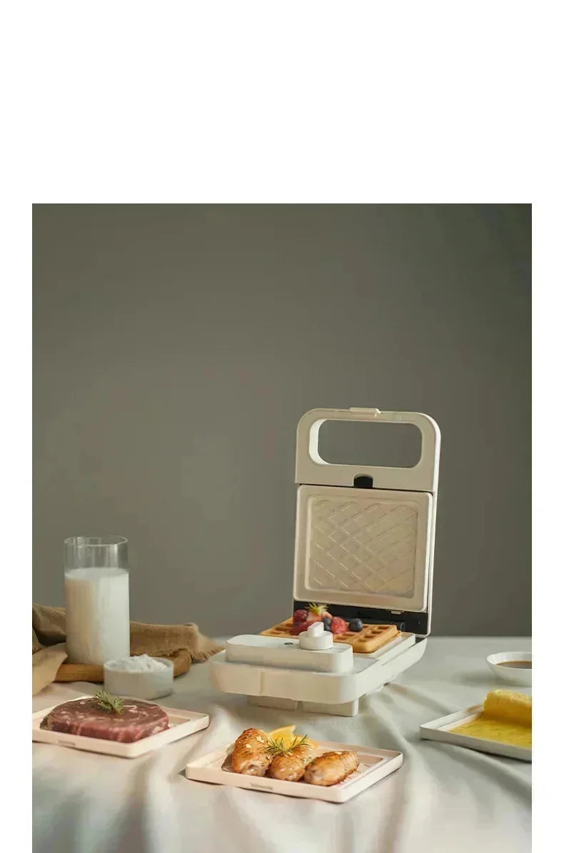 220V 600W Sandwich Machine Breakfast Machine Household Multi-functional Small Waffle Toaster Plus Waffle Plate