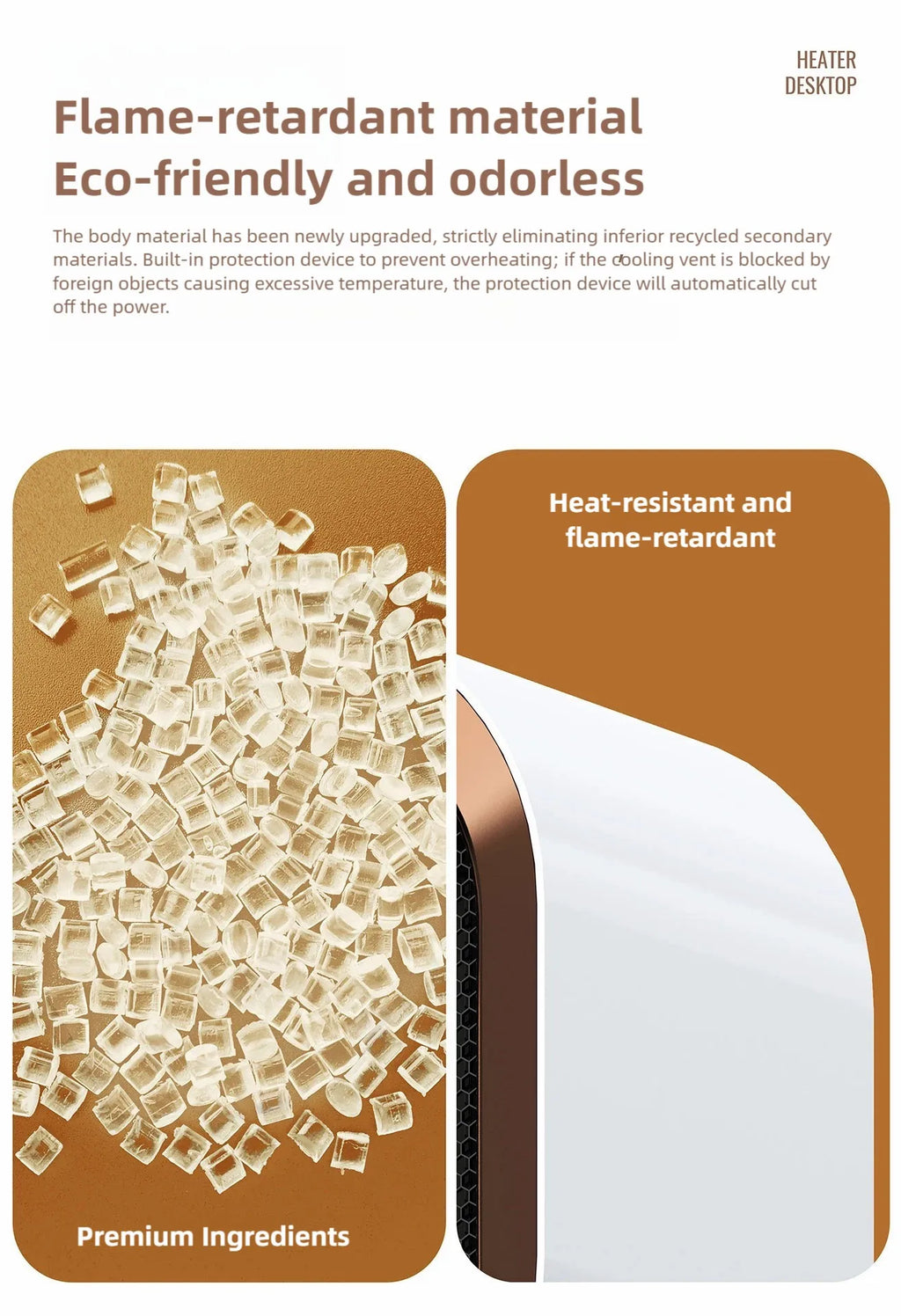 2025 New1200W Portable Electric Heater Mini Desktop Fan Heater Smart Warm Air Machine Home Bedroom Office Winter Heater