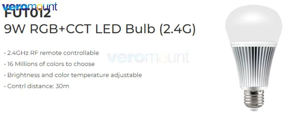 MiBoxer 9W E27 RGB+CCT Smart WiFi LED Light Bulb FUT012 AC110V 220V 2.4G 4-Zone Remote Smartphone APP Alexa Google Voice Control