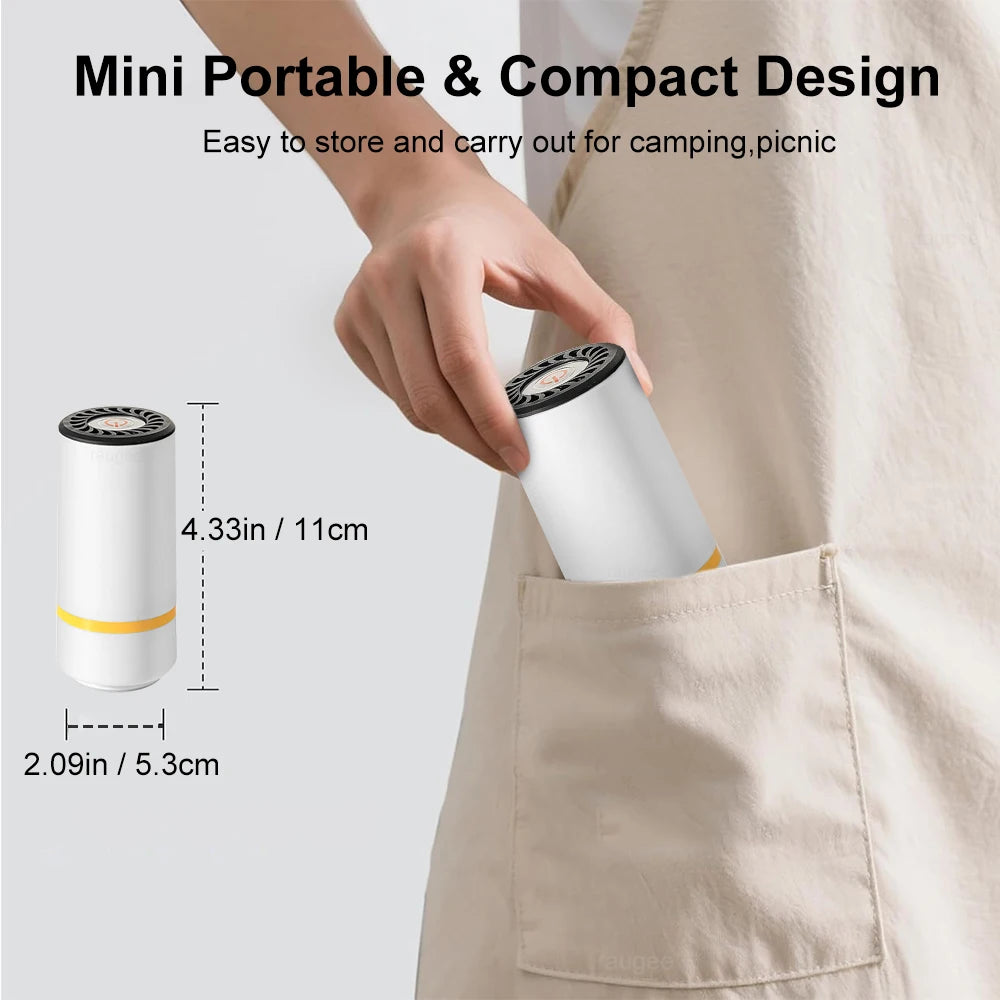Air Vacuum Pump Automatic Food Sealing Air Pump USB Rechargeable Sealer Pump For Food Handheld Dry/wet Food Sealer Pump