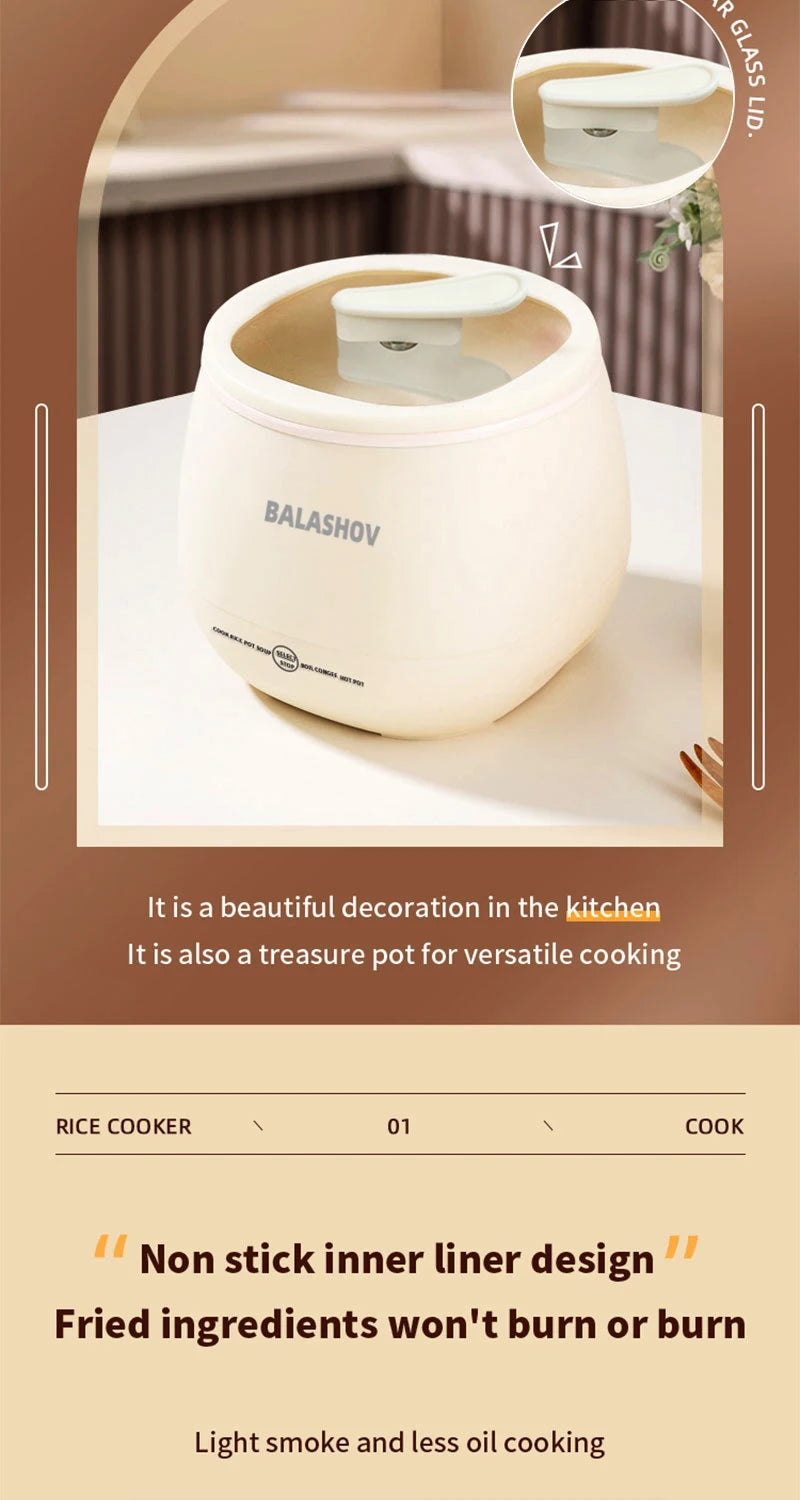 Mini Multi-function Smart Rice Cooker Small Non-Stick Cooker Ricecooker Household Multifunction Electric Cooking EU Plug