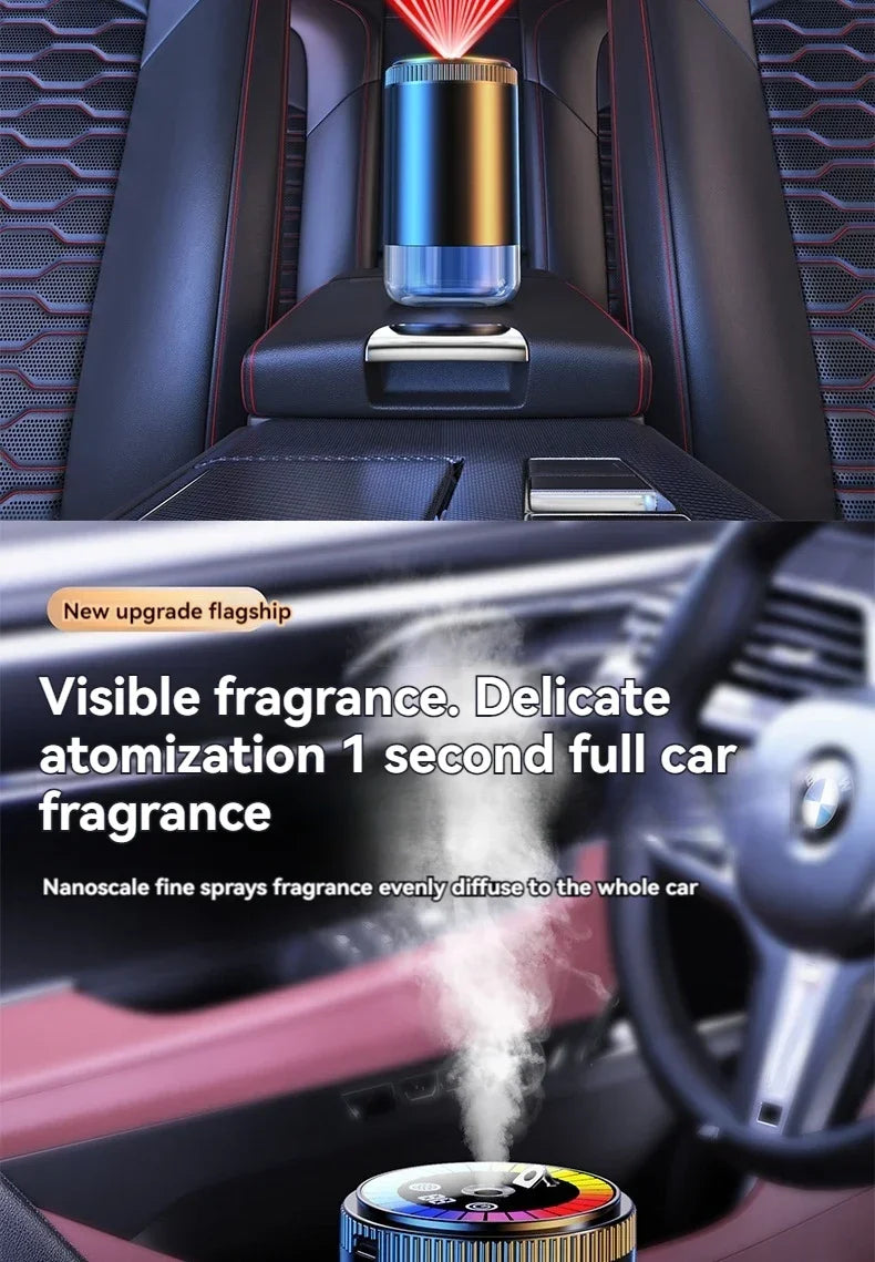 Smart Car Aroma Diffuser Rechargeable Air Freshener Auto On Off 5 Modes Starry Sky Ambient Light USB Car Purifier Humidifier