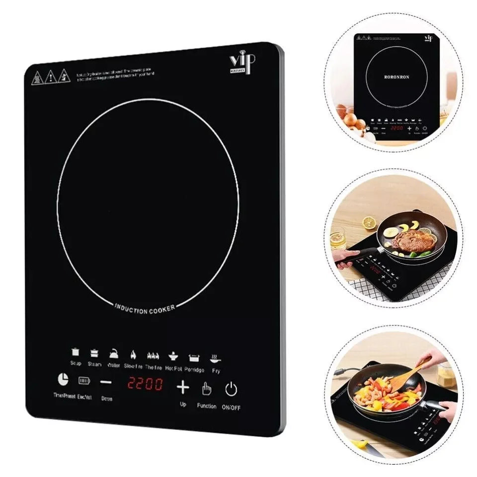 220V Induction Cooker Cooktop Electric Burner Portable Countertop Hot Pot Stove