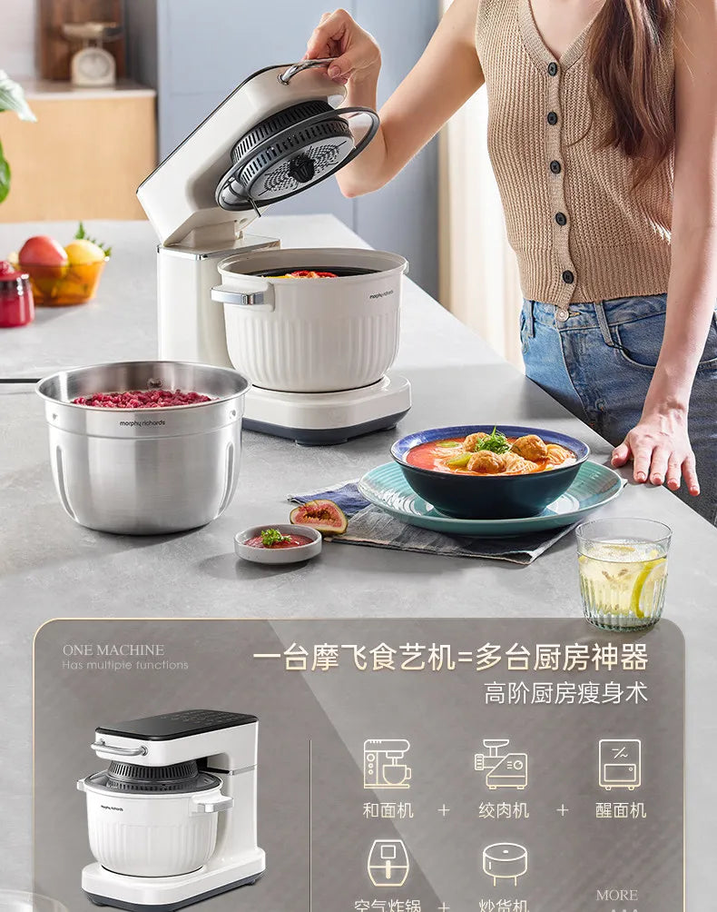 Household Multifunctional Stand Mixer Pasta Maker Dough Kneader Meat Grinder Air Fryer Food Processor