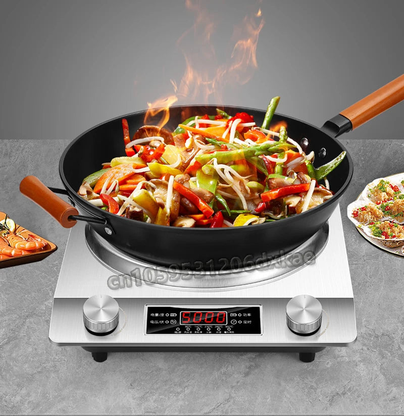 5000W High-power Commercial Desktop Induction Cooker Portable Induction Cooker Household Kitchen Canteen Milk Tea Shop