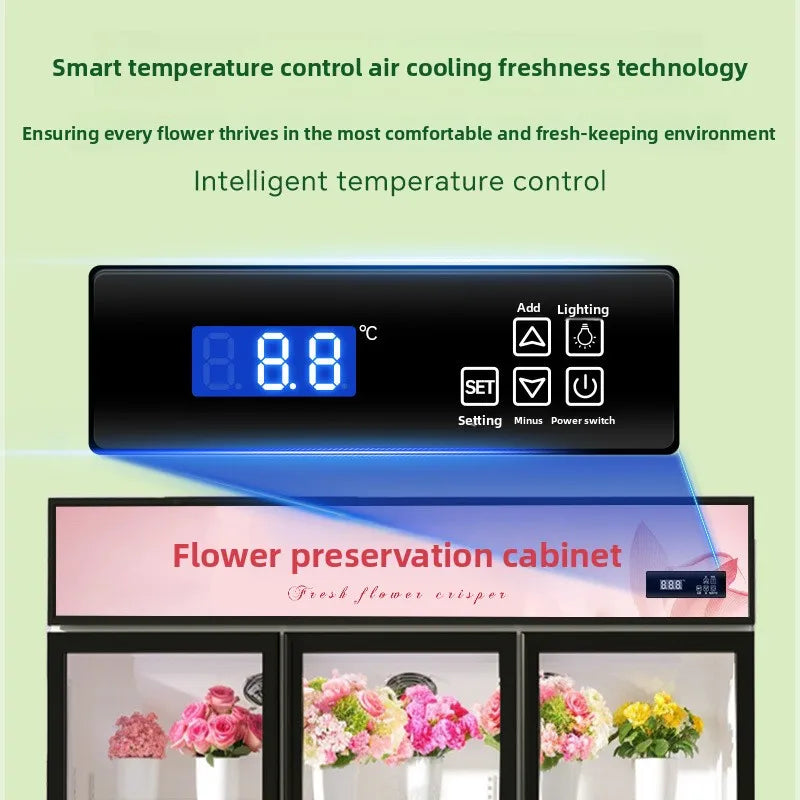 HXL Flower Shop Commercial Fresh Flower Preservation Cabinet Large Capacity Air-Cooled Freezer Refrigerated Fresh Preservation
