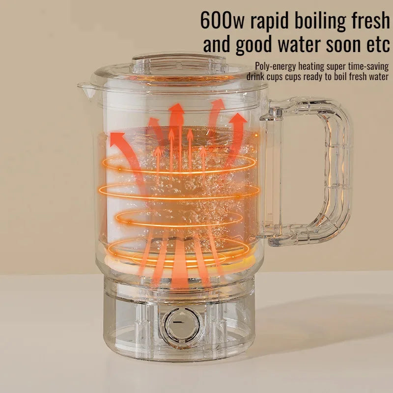 New 800ml 3 in1 Electric Kettle 304 Stainless Steel Folding Travel Kettle Portable Household Multi-function Cooking Pot Hot Pot