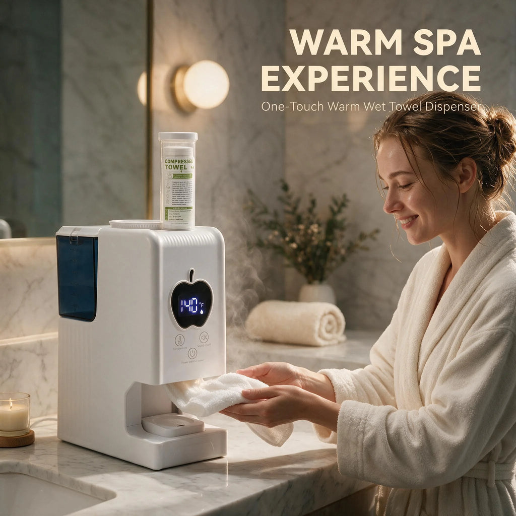 Steam Towel Heater, Three-Temperature Settings 55-65°c, LED Display, Facial Heat Therapy Machine, Includes 20 Disposable Towels