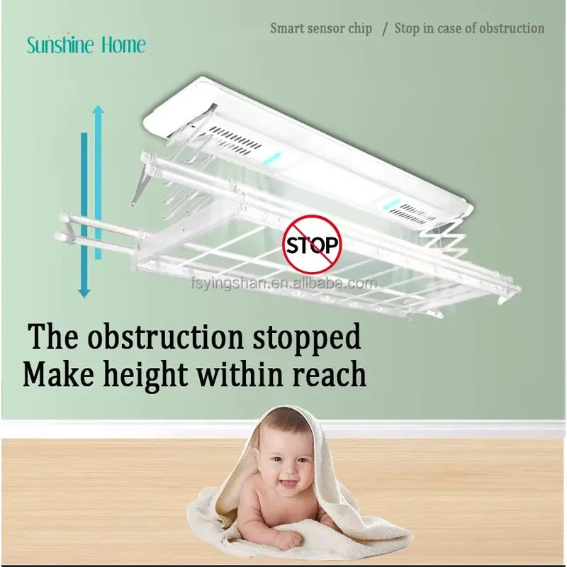 Electric Dryer Rack Retractable Clothes Line Foldable & Heating Horse Cloth Hanger for Indoor & Balcony Use