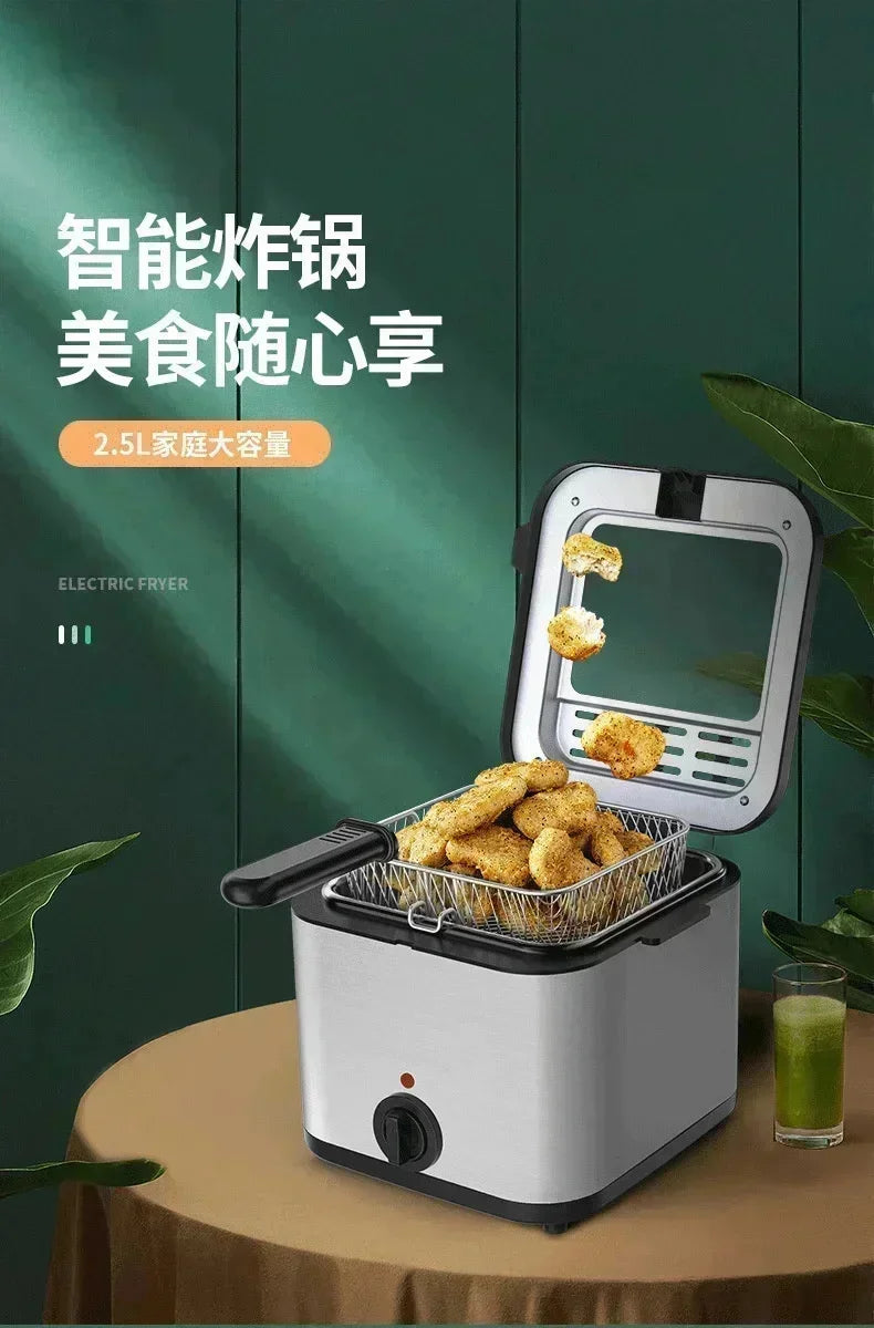 110V 220V 1000W 2.5L Home Multi Functional Electric Fryer Oil Fryer French Fries Chicken Wings Snack Machine