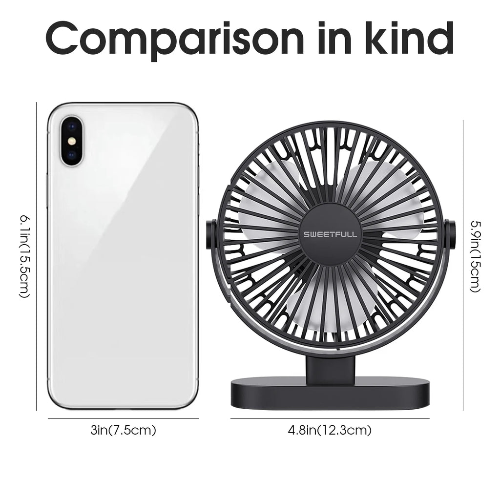 Electric Fan Portable Cooling Laptops Silent USB Fan Three Speed Adjustment for Home Office Desktop Outdoor Camping Mini Fan