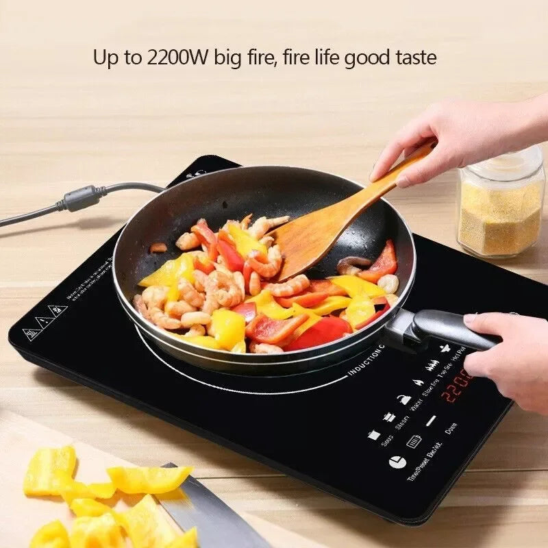 2200W Portable Induction Cooktop Electric Hot Plate Single Burner Cooker