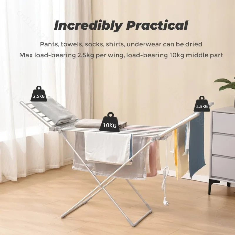 Electric Heated Clothes Drying Rack, 230W Foldable Airer with Constant Temperature for Home Use