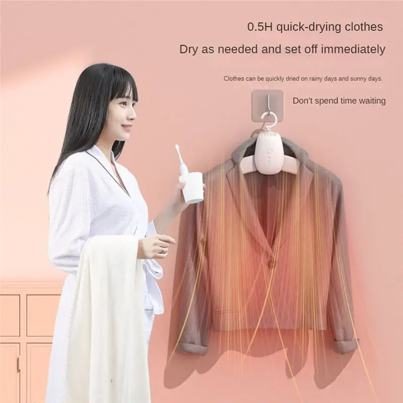 BAAJ-Portable Dryer Clothes Hangers Laundry Electric Dryer Machine For Dormitory Home US Plug