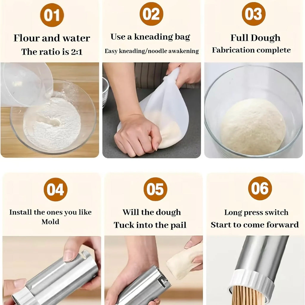 Multifunctional Handheld Noodle Press Electric Pasta Maker Kitchen Tool for DIY Homemade Pasta and Noodles