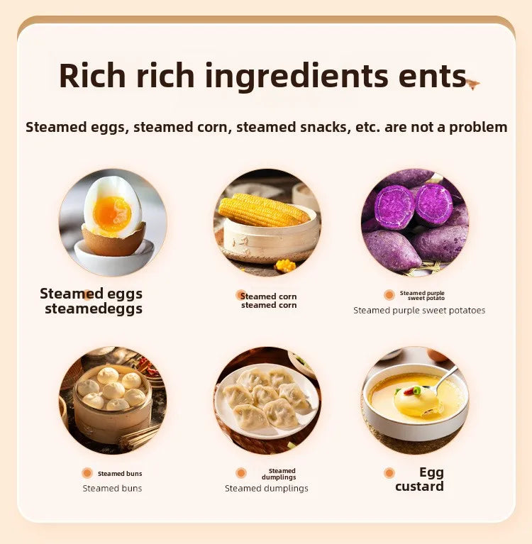 Egg Boiler and Steamer, Kitchen Appliance for Quick Boiling and Steaming Eggs, Mini Breakfast Maker,food Steaming Cooker