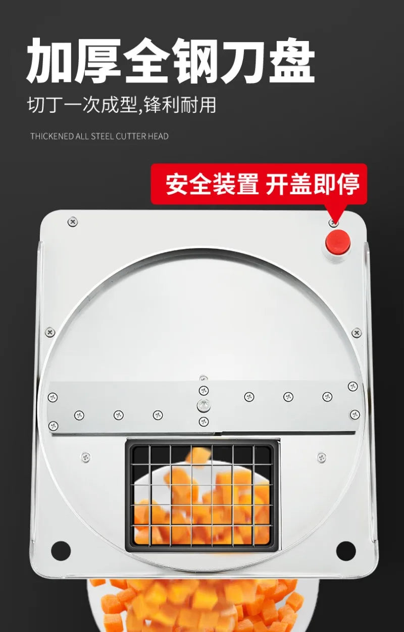 Commercial Electric Potato Dicing Machine Stainless Steel Automatic Cutter for French Fries Chips Shredding