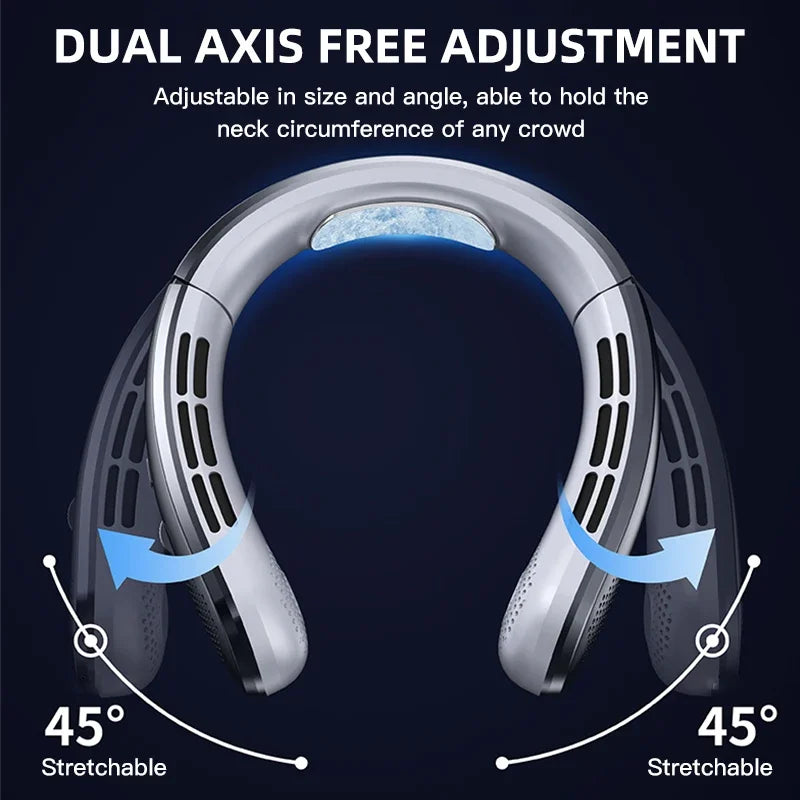 8000mAh Air Cooler USB Hanging Neck Fan, Portable Bladeless Mini Rechargeable Mute LED Digital Display Electric Fans, 2026 New