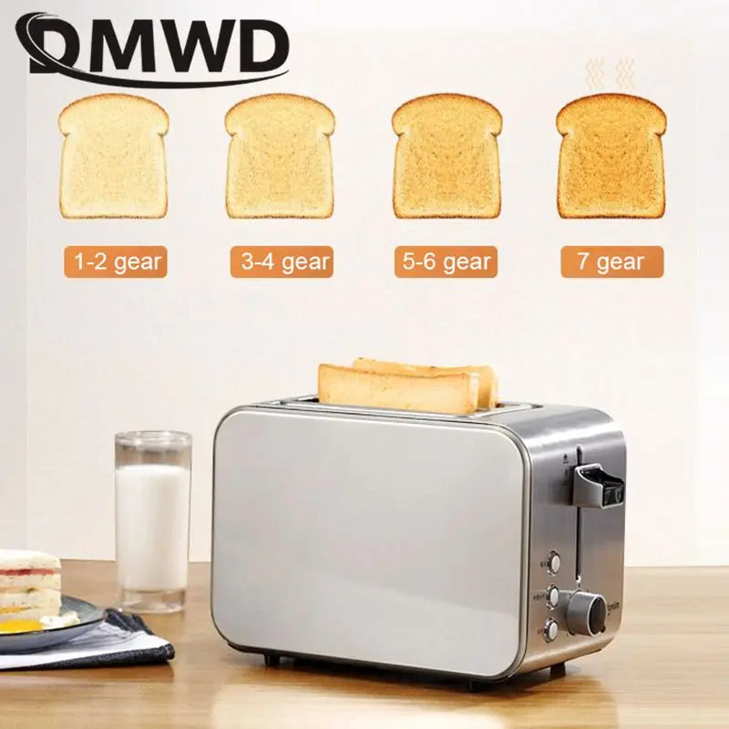 Stainless steel Electric Toaster Bagel Bread Bake tray Double side heating Bread machine With dust lid Breakfast Sandwich maker