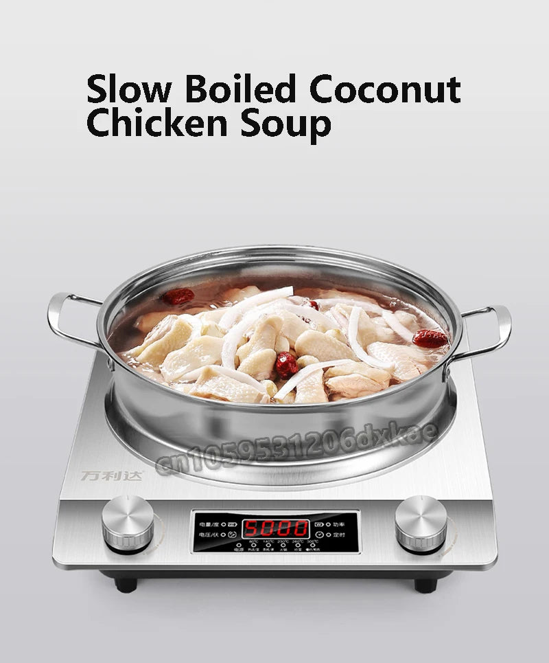5000W High-power Commercial Desktop Induction Cooker Portable Induction Cooker Household Kitchen Canteen Milk Tea Shop