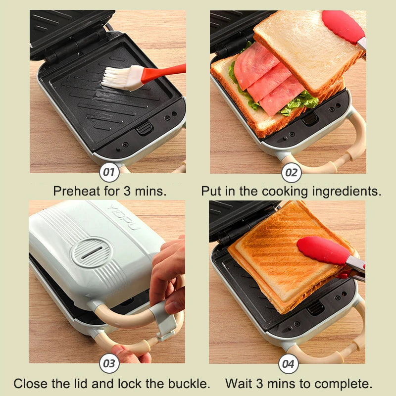 YIDPU 2026 3-in-1 Electric Toaster Waffle Maker Breakfast Pancake Donut Egg Waffle Fish Cake Oven - Sandwich Maker