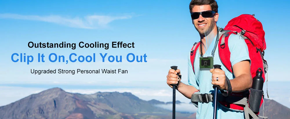 Portable Waist Fan Mini Waist Clip Fan USB Rechargeable Portable Hanging Neck Fan Wireless Outdoor Waist Fan for Camping Travel