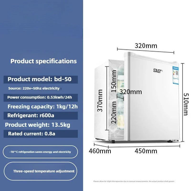 Energy Saving Refrigerator with Double Doors Small Refrigerator Home Dormitory Rental Room Freezer Refrigeration Mini Bar Fridge