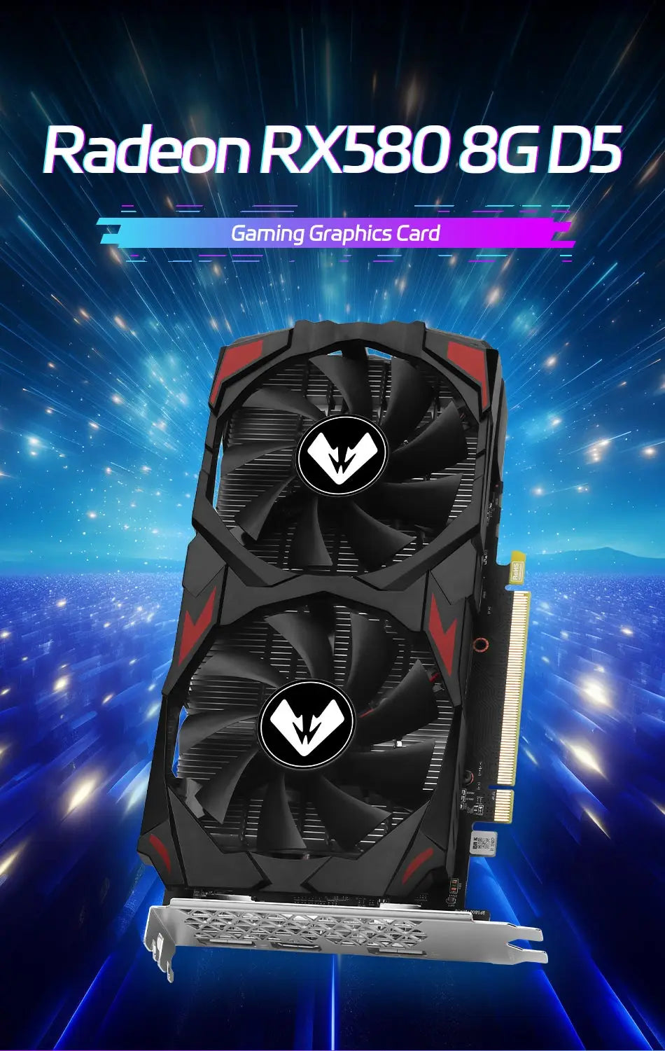 SOYO AMD Radeon RX580 8G Graphics Card GDDR5 Memory White Gaming Card 256Bit HDMI-compatible DP for Desktop Computer Accessories