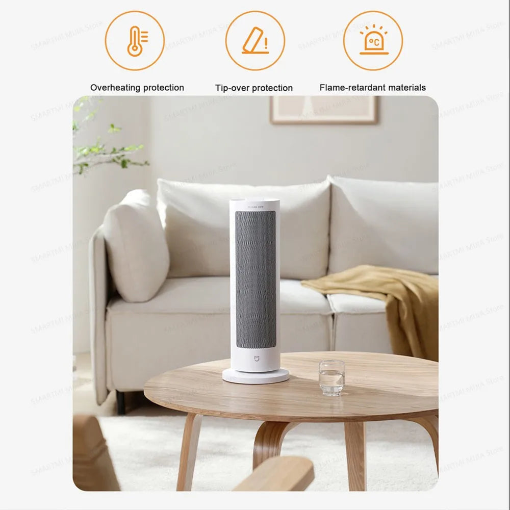MIJIA Fan Heater,Lightweight and Compact,2,000W High Power,Wide-angle 70°,Multiple Safety Feature,CN Version With Adapter