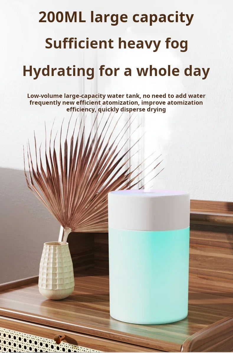 Colorful Atmosphere LED USB Mini Humidifier Car Home Bedroom Air Moisturizer Portable Desktop Aromatherapy Waterless Ultrasonic