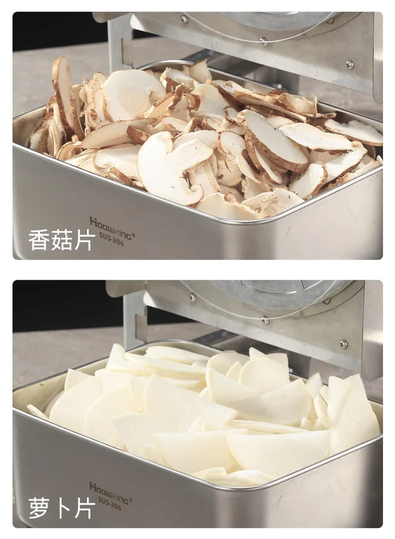 Commercial stainless steel electric slicer for cutting garlic and lemon slices, fruit slices and thin slices