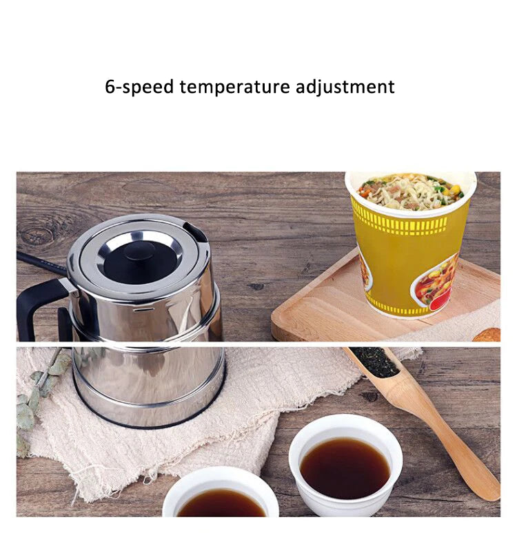 110V/220V Folding Electric Kettle Switchable Voltage Kettle Travel Portable Pot 304 Stainless Steel Adjustable Temperature Pot