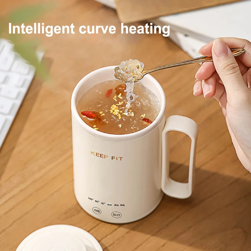 New Small 400ml Electric Kettle Portable 300W Multifunctional Travel Home Stainless Steel Electric Stew Cup Health Pot