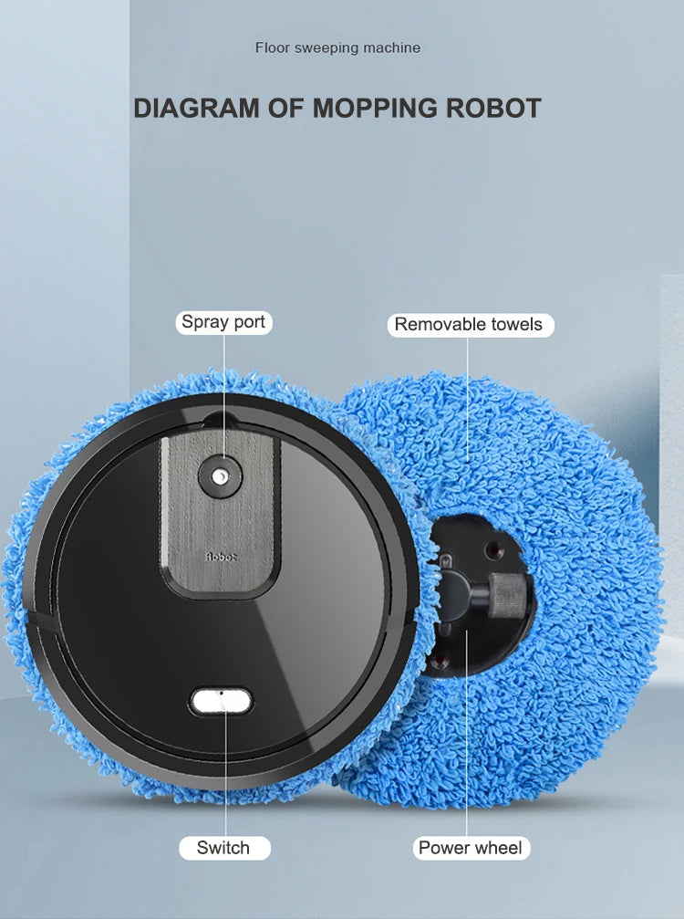NEW Smart Sweeping and Mop Robot Vacuum Cleaner Dry and Wet Mopping Rechargeable Robot Home Appliance with Humidifying Spray