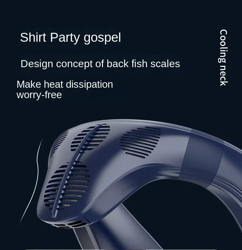 New Portable Neck Fan 5200mAh Neck Air Conditioner Rechargeable Semiconductor Cooling Fan Outdoor Personal Fan Wearable Cooler