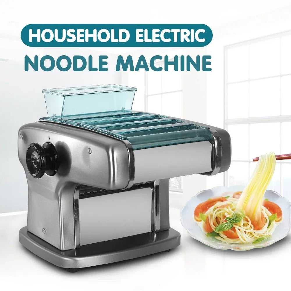 HomeWise Electric Pasta Machine Noodle Maker 220V Commercial Stainless Steel Pressing Machine Dough Cutter Dumpling Skin