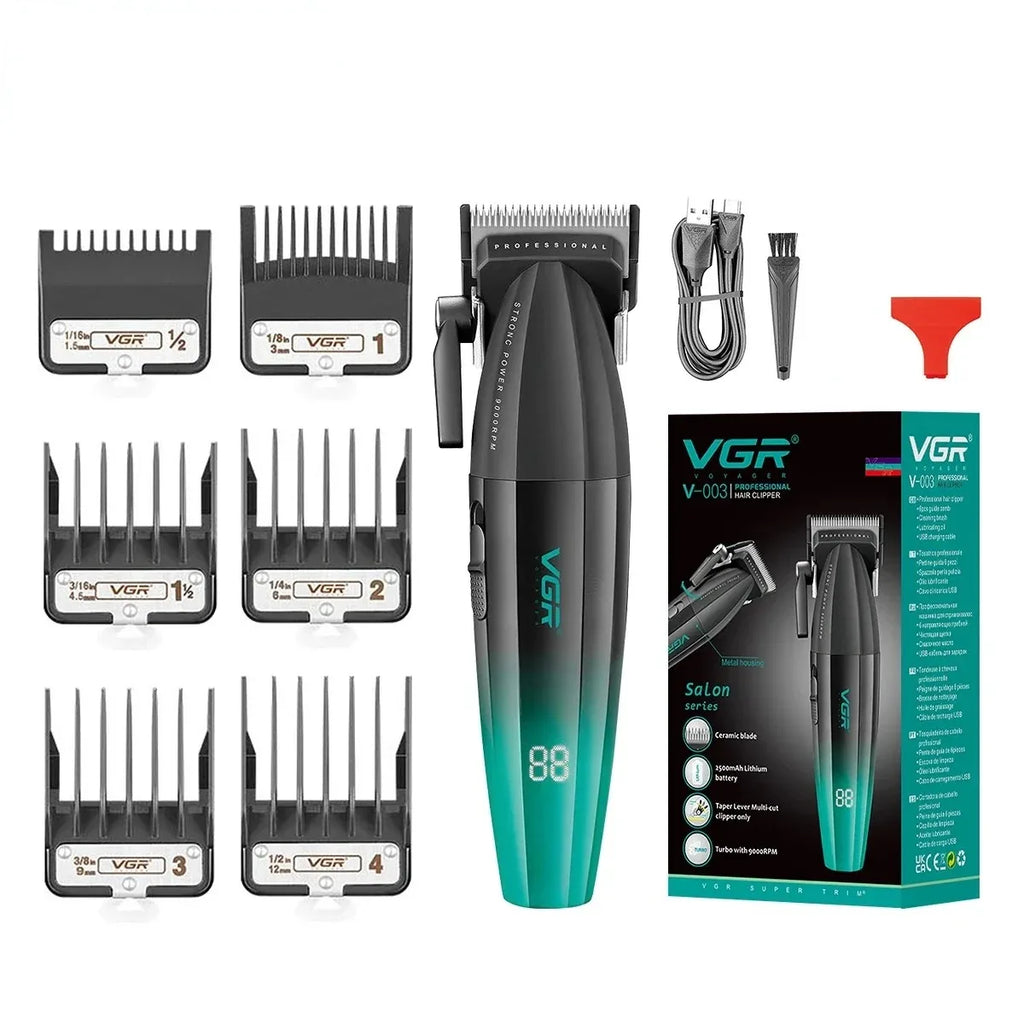 VGR Hair Clippers Professional Hair Trimmer Barber Clippers 9000 RPM Hair Cutting Machine Adjustable Trimmer for Men V-285 V-003