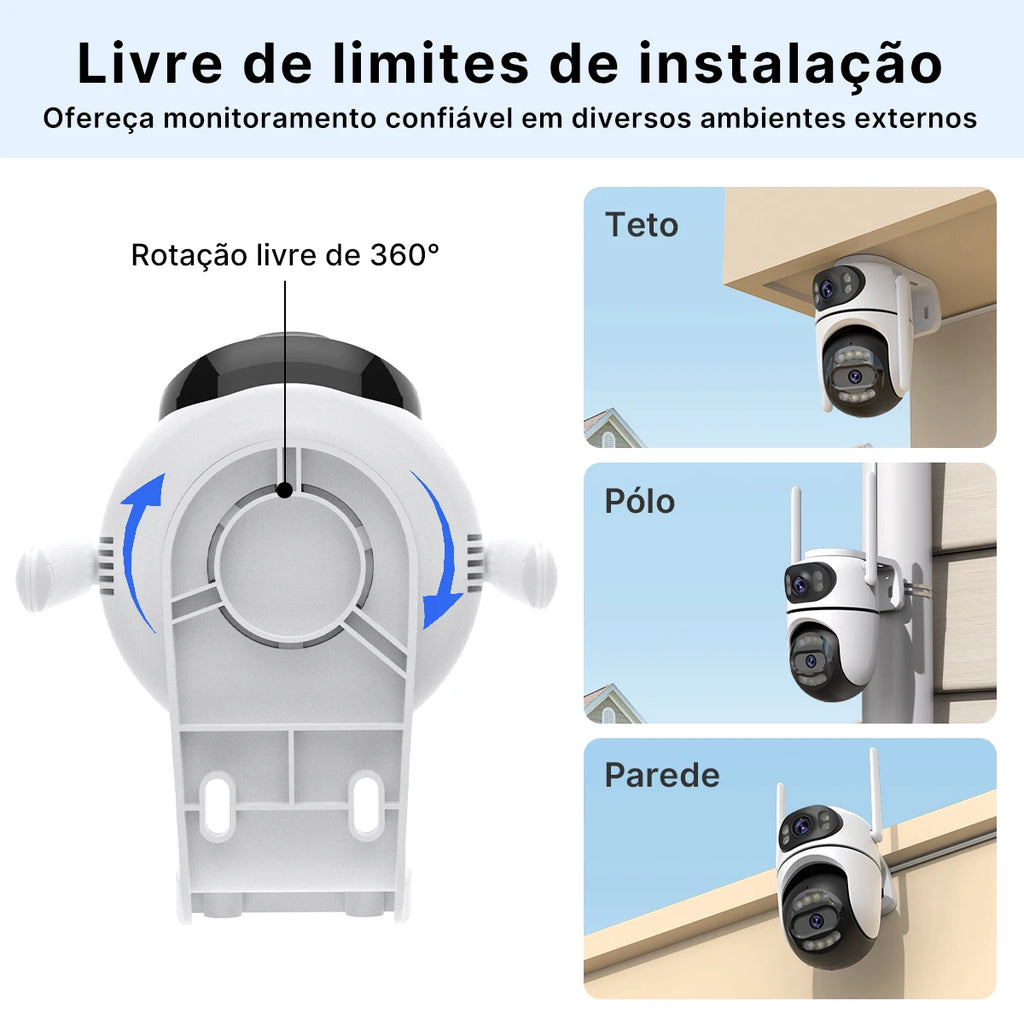 Icsee Wifi Ip Camera Dual Screen Home Security Ptz Camera Ai Tracking Outdoor Video Surveillance Cctv
