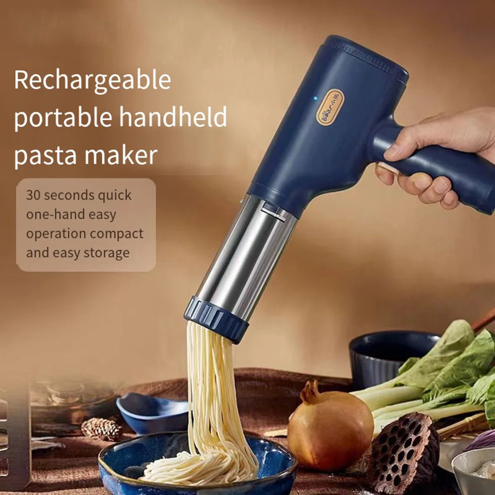 USB Cordless Electric Pasta Maker Machine Automatic Pasta Noodle Maker Portable 6 Molds for Home Kitchen Gadget 제면기 국수기계