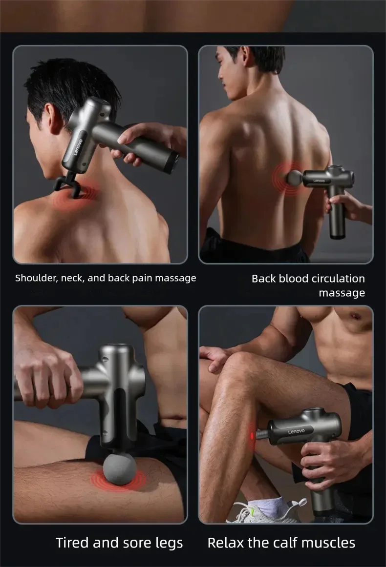 Lenovo brand massage device N3 deep massage, relieve muscle soreness, exercise and relax, LED touch screen design, portable, mul