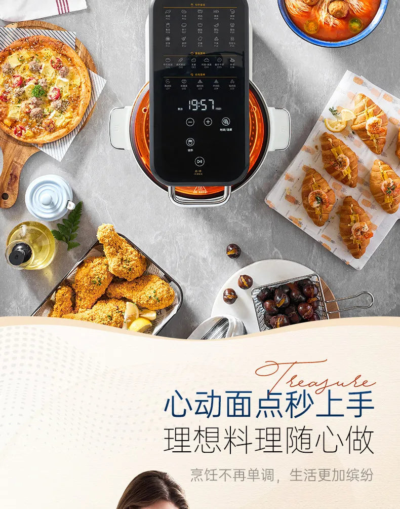 Household Multifunctional Stand Mixer Pasta Maker Dough Kneader Meat Grinder Air Fryer Food Processor