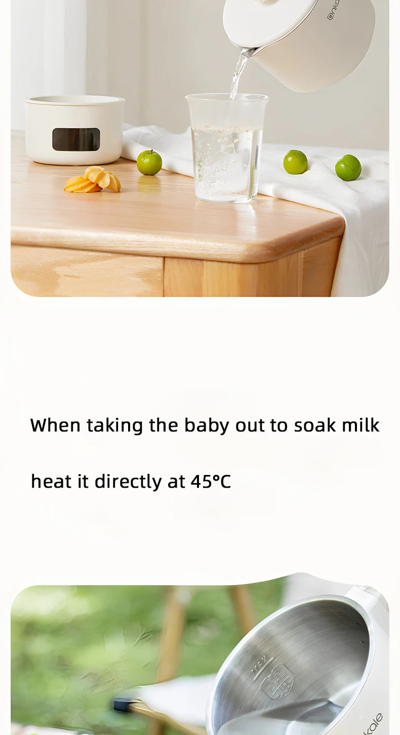 800ML Split-Type Foldable Electric Kettle Portable Travel Heating Cup with Adjustable Temperature 100V-240V Cooking Pot