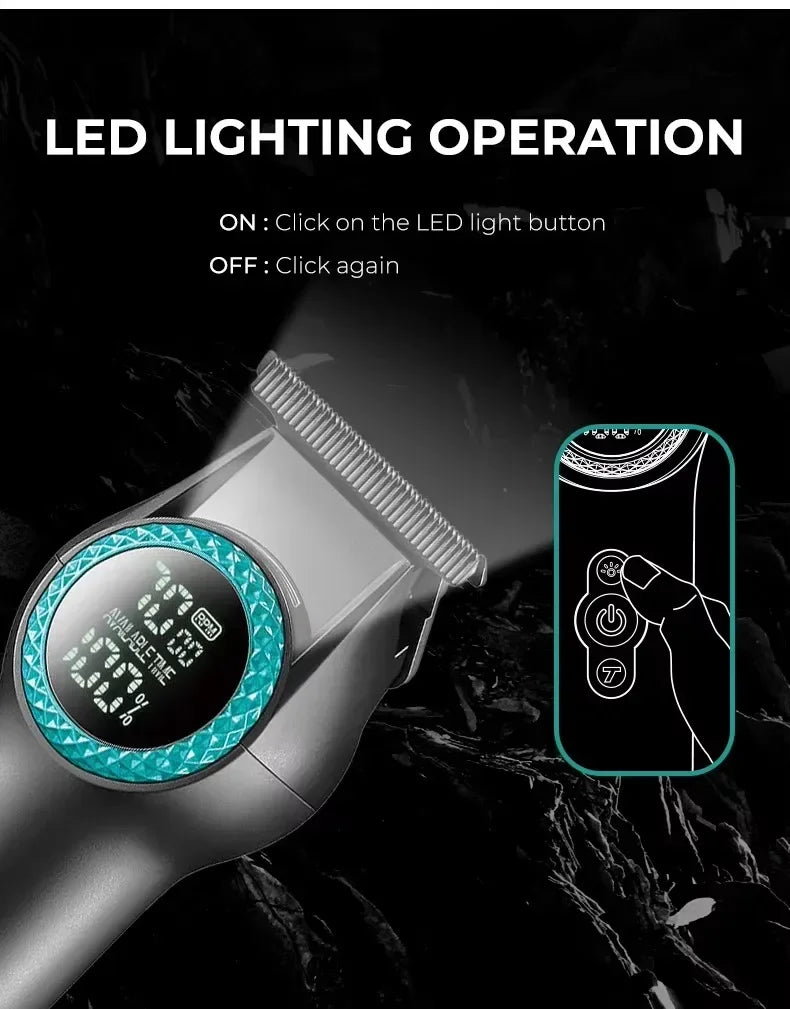 VGR Hair Trimmer Professional Trimmer 8000 RPM Hair Cutting Machine Electric Barber Clippers LED Cordless Clipper for Men V-990