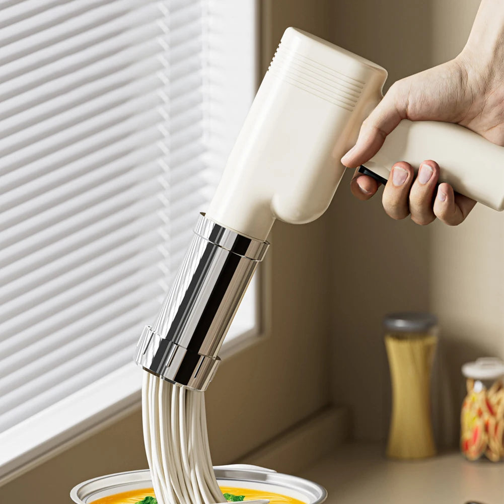 Automatic Noodle Maker Cordless Electric Pasta Extruder 5 Molds USB Charging Utility Kitchen Gadget